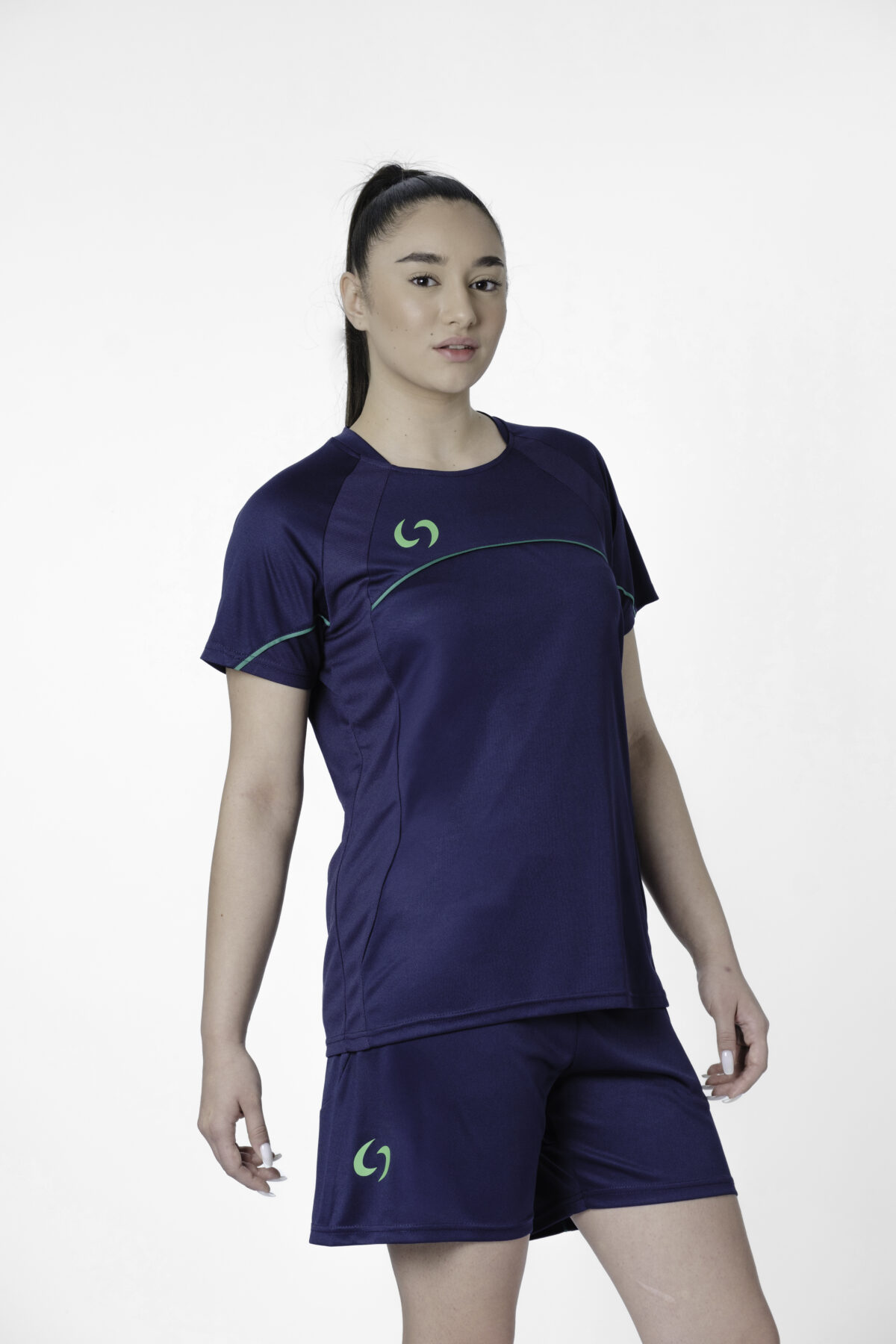 S-cut shorts (navy blue/green)