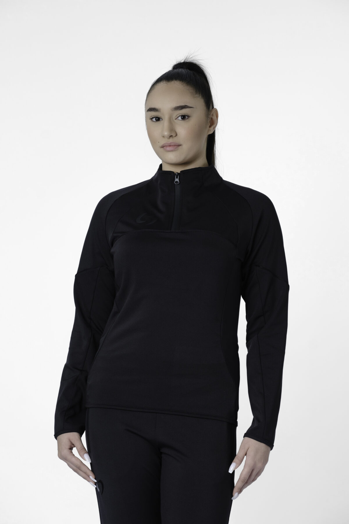 S-cut training tracksuit top (black/black)