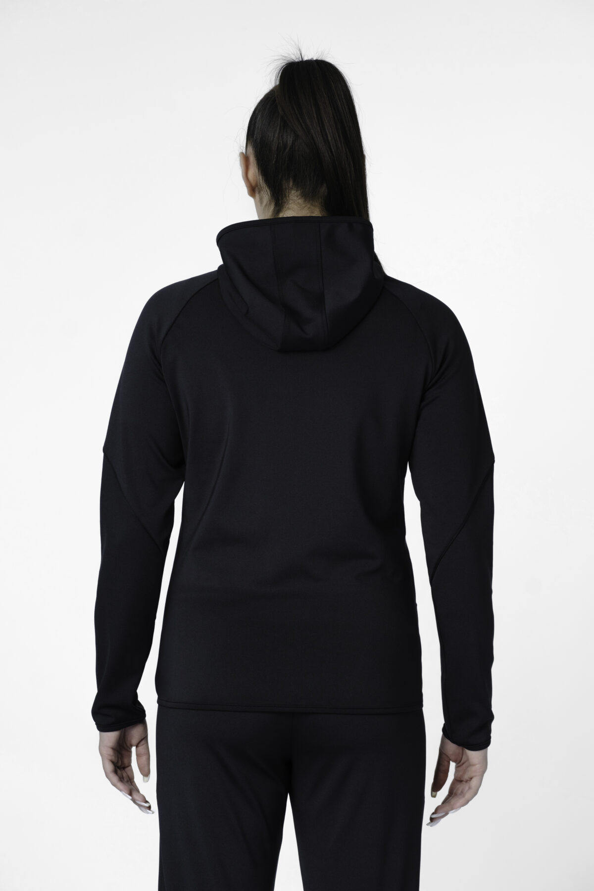 S-cut tracksuit jacket with hood (black/black) - Image 2