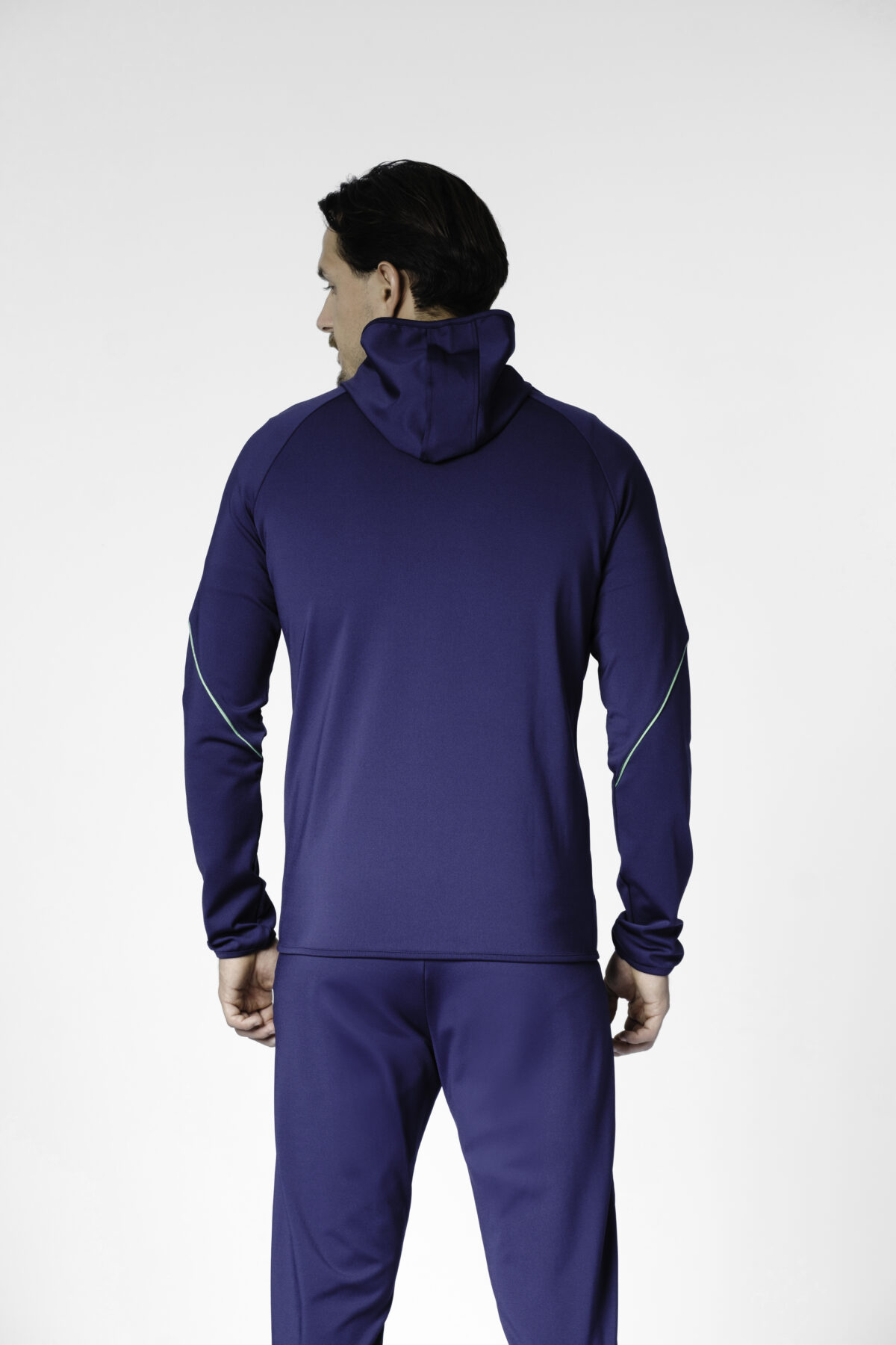 S-cut tracksuit jacket with hood (navy blue/navy blue) - Image 3