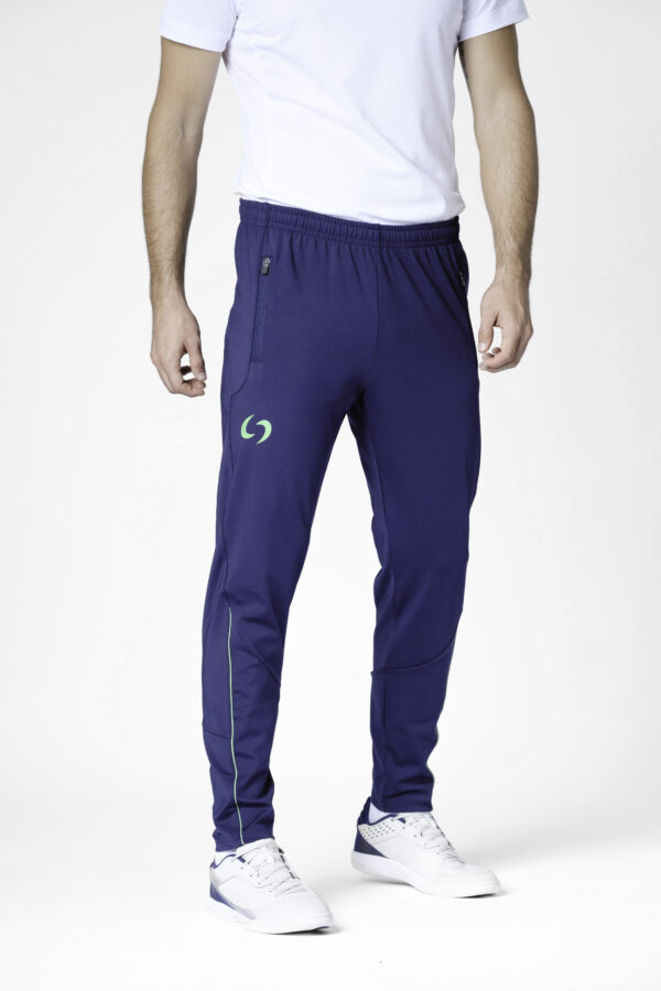 S-cut training tracksuit bottoms (navy blue/green)