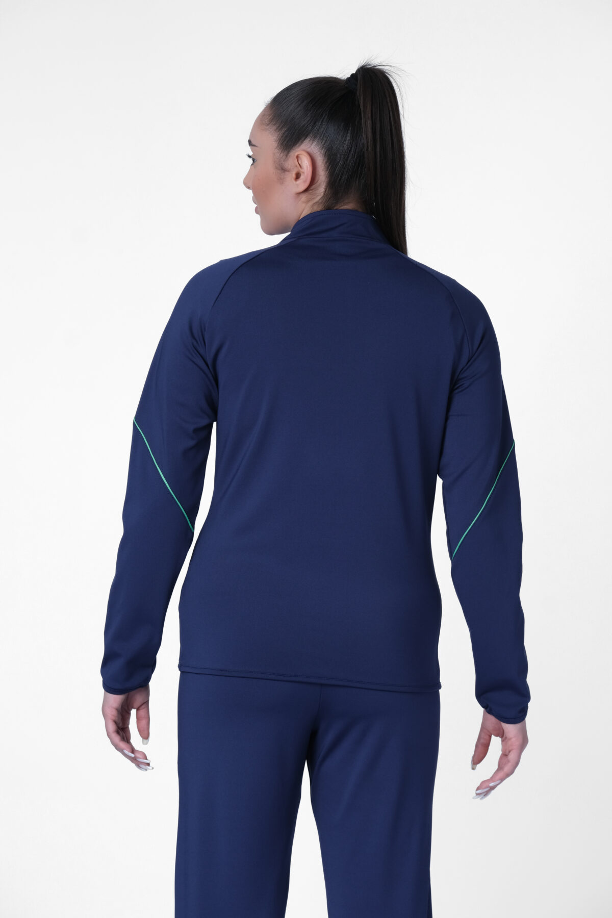 S-cut training tracksuit jacket (navy blue/green) - Image 2